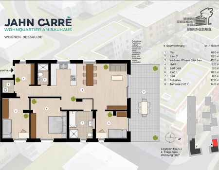4. Etage links, 4-Raumwohnung ca. 119,5 m²